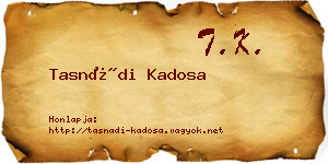 Tasnádi Kadosa névjegykártya